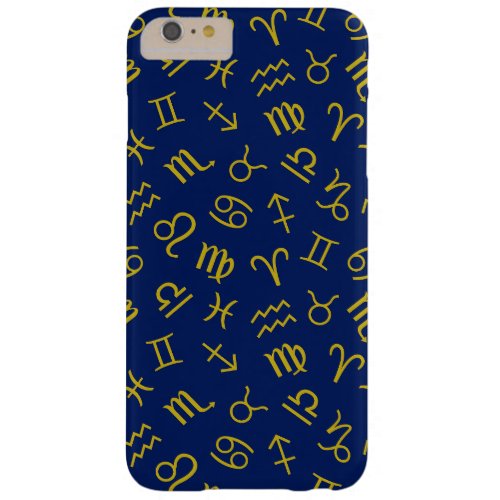 Astrology Sign Symbols Pattern GoldDk Blue Barely There iPhone 6 Plus Case