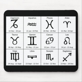 astrology signs mousepad
