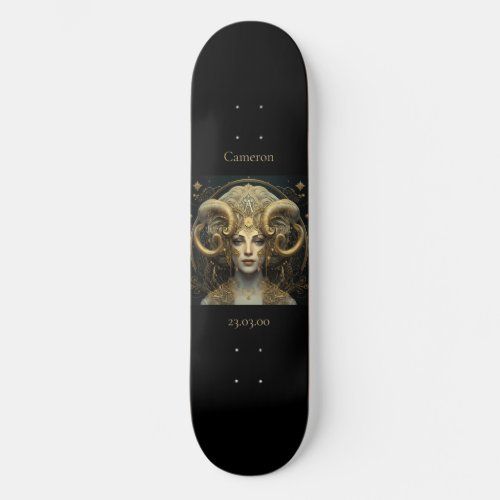 Astrology Skateboard with Aries Symbol