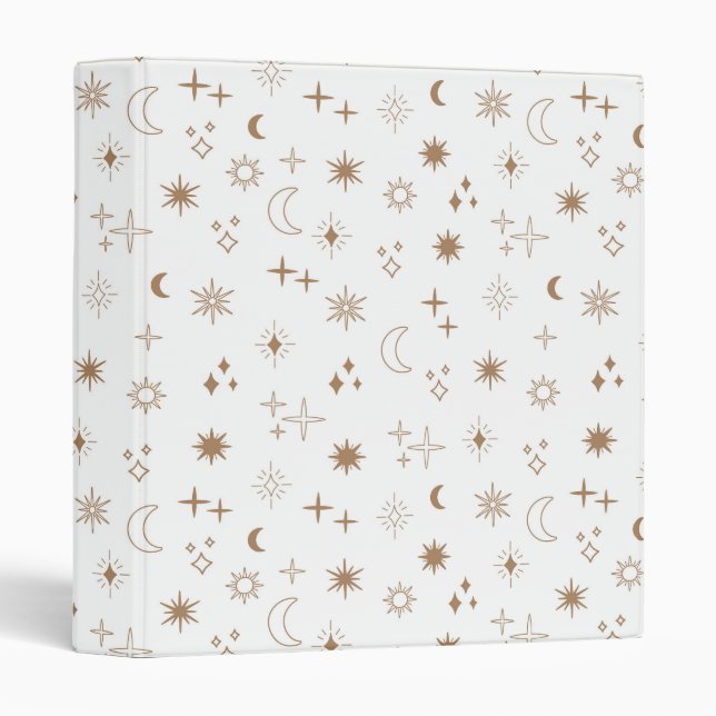 Astrology Star Pattern 3 Ring Binder (Front/Spine)