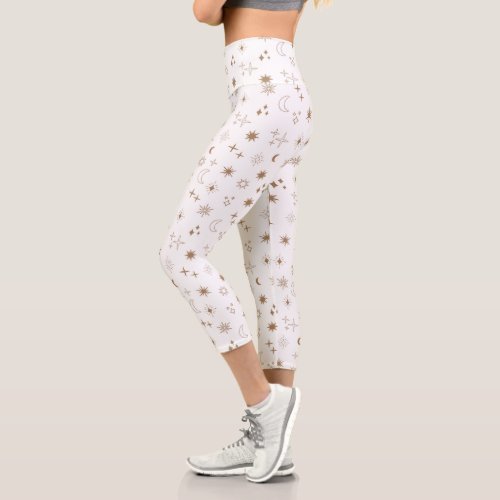 Astrology Star Pattern Capri Leggings