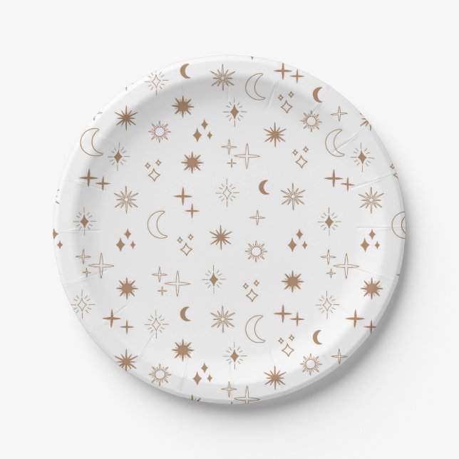 Astrology Star Pattern Paper Plates (Front)