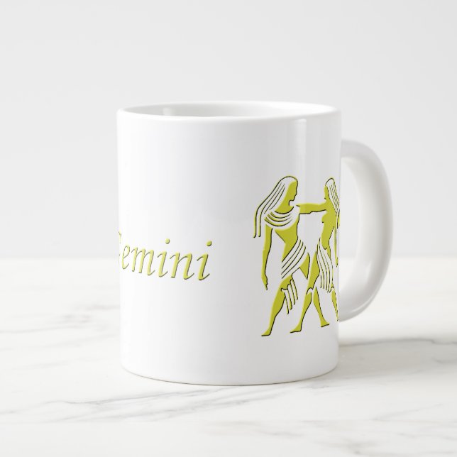 Astrology Star Sign Gemini the Twins Zodiac Giant Coffee Mug (Front Right)