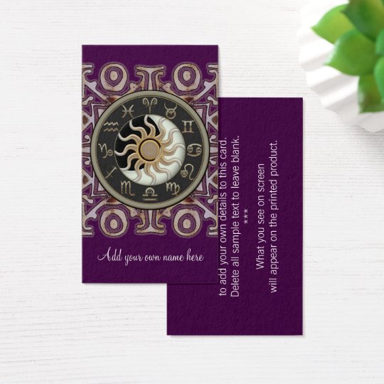 Astrology Sun And Moon Design Custom Business Card