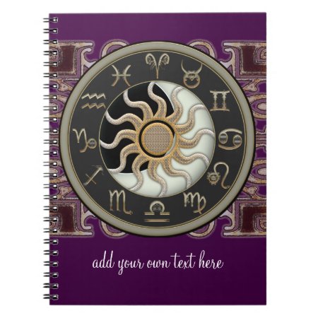 Astrology Sun And Moon Design Personalized Notebook
