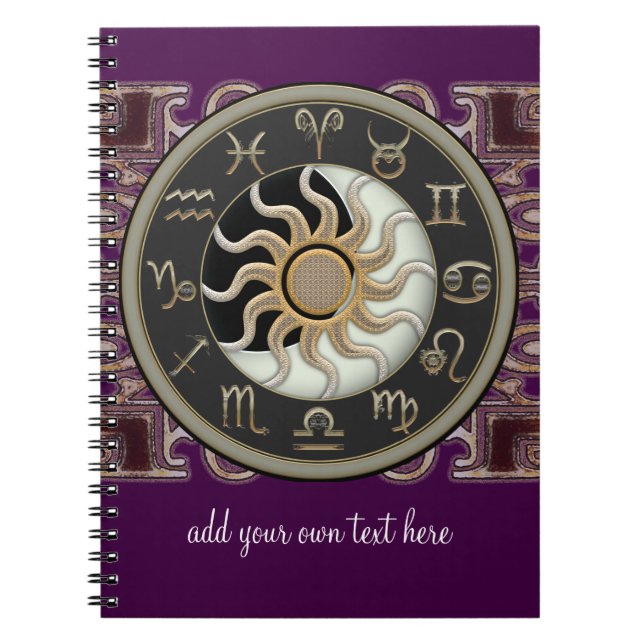 Astrology Sun and Moon Design Personalized Notebook (Front)