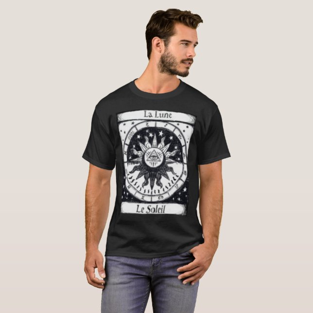 Astrology Sun and Moon illuminati T-Shirt (Front Full)