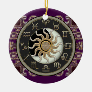 Astrology Sun and Moon Personalized Ceramic Ornament