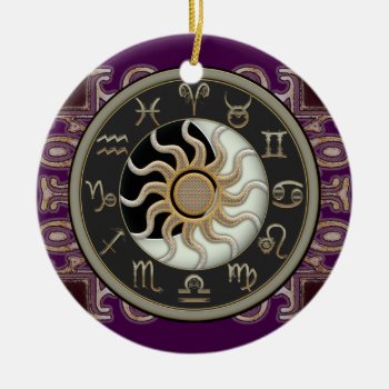 Astrology Sun And Moon Personalized Ceramic Ornament by EarthMagickGifts at Zazzle