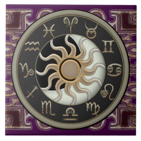 Astrology Sun And Moon Tile