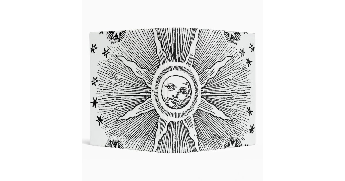Astrology Sun Face Smiling Illustration Medieval Binder Zazzle Com
