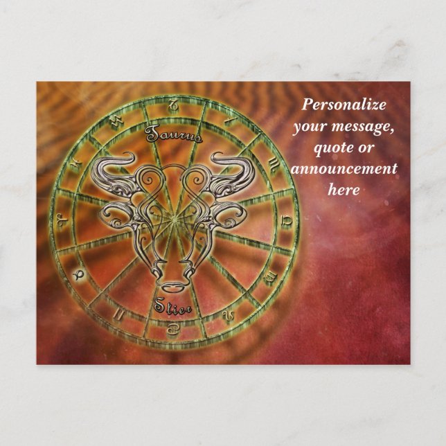 Astrology Taurus Horoscope Personalize Message Announcement Postcard (Front)