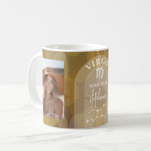 Astrology Virgo Zodiac Sign Photo Custom Birthdate Coffee Mug