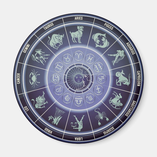 astrology wheel magnet (Front)