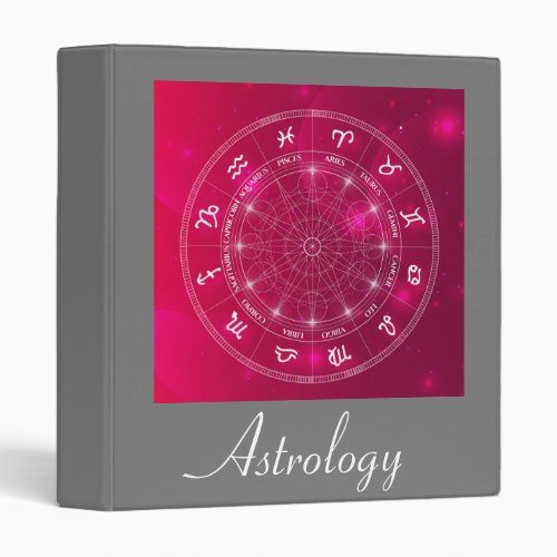 Astrology wheel Star signs 3 Ring Binder