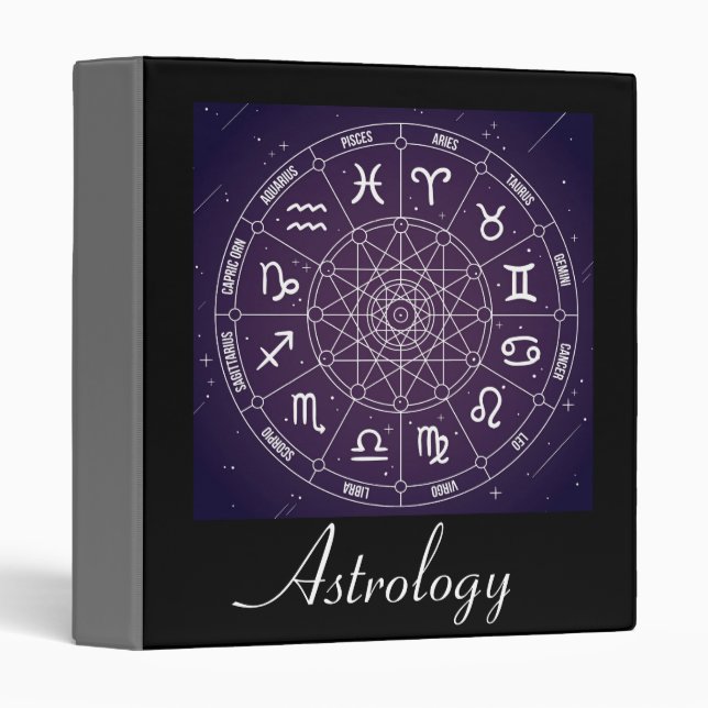 Astrology wheel Star signs 3 Ring Binder (Front/Spine)