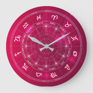Astrology wheel Star signs Large Clock