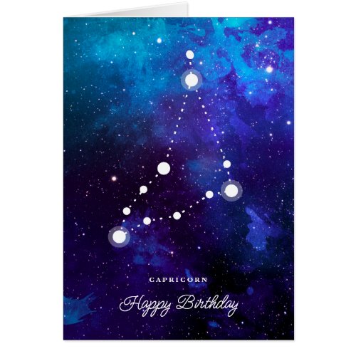 Astrology Zodia Space Capricorn Birthday Card