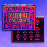 Astrology Zodiac Calendar<br><div class="desc">Enjoy seeing this Astrology Zodiac calendar year round. Each page has it's Astrological sign, dates, birthstone graphic and Elements. It's everything you want in one calendar for the Zodiac. Bright purples, pinks, oranges on a background of black makes this calendar the perfect addition to any room or office. Add a...</div>
