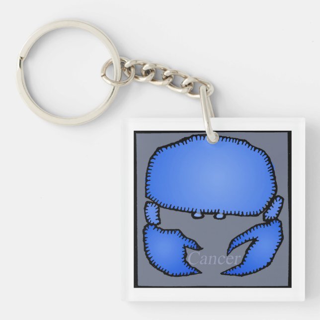Astrology Zodiac Cancer Sign Birthday 2sK Keychain (Front)