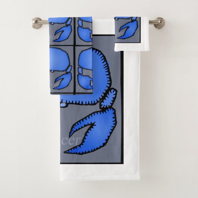 Astrology Zodiac Cancer Sign Birthday Bath T Towel Set (Insitu)