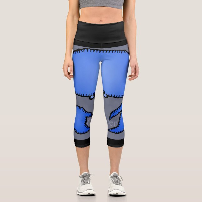 Astrology Zodiac Cancer Sign Birthday HWCL Capri Leggings (Front)