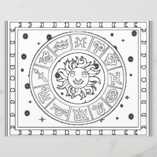 Astrology Zodiac Coloring Page