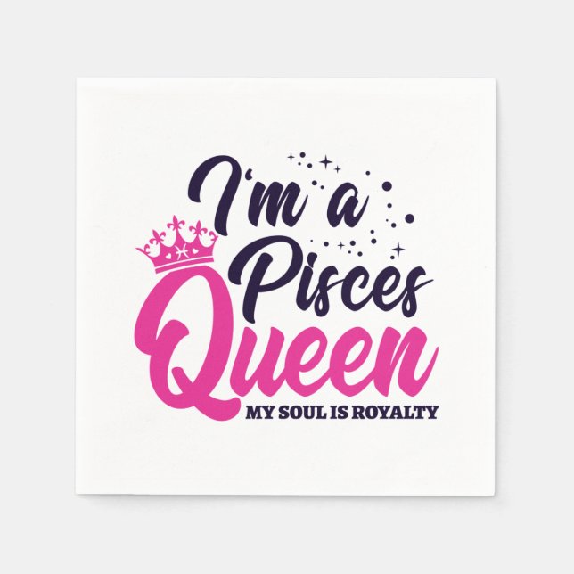 Astrology Zodiac - February March Birthday Pisces Napkins (Front)