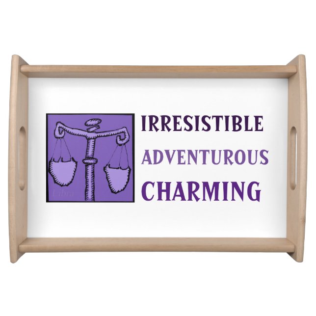 Astrology Zodiac Libra Sign Birthday personality S Serving Tray (Front)