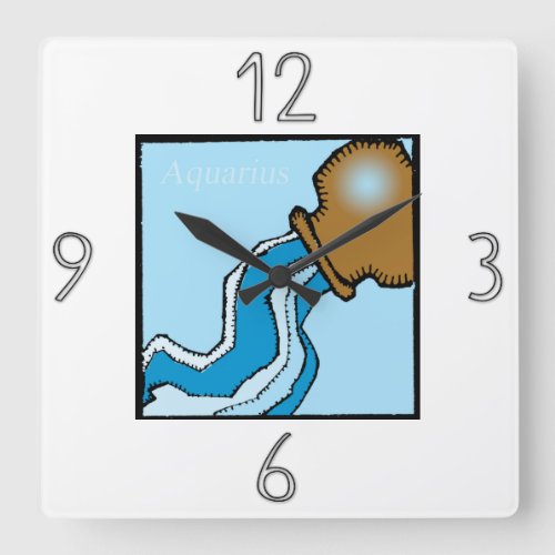 Astrology Zodiac Sign Aquarius Wall Clock