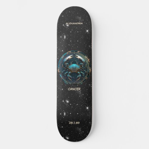 Astrology Zodiac Sign Cancer Personalized Skateboard