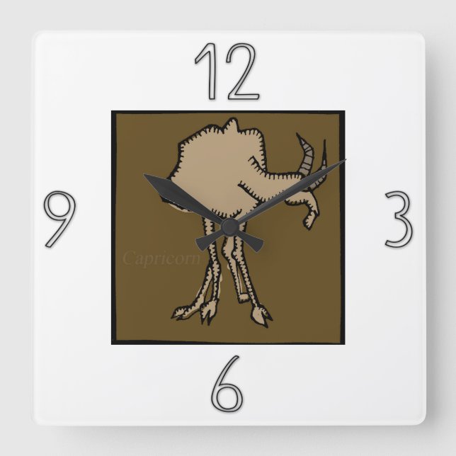 Astrology Zodiac Sign Capricorn Wall Clock (Front)