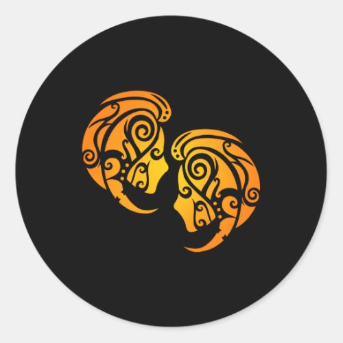 Astrology Zodiac Sign Gemini Horoscope Polynesia M Classic Round Sticker
