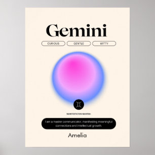 Astrology Zodiac Sign Gemini Poster