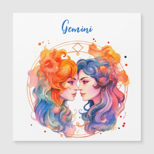 Astrology  zodiac sign of Gemini in watercolor 