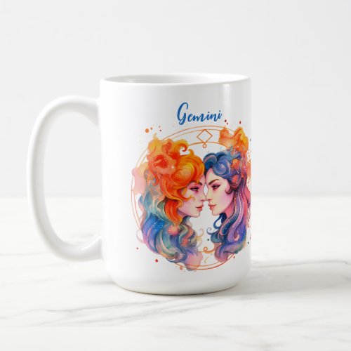 Astrology  zodiac sign of Gemini in watercolor  Coffee Mug