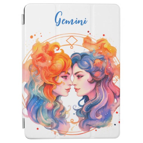 Astrology  zodiac sign of Gemini in watercolor  iPad Air Cover