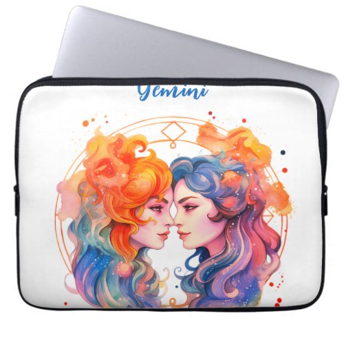 Astrology  zodiac sign of Gemini in watercolor  Laptop Sleeve