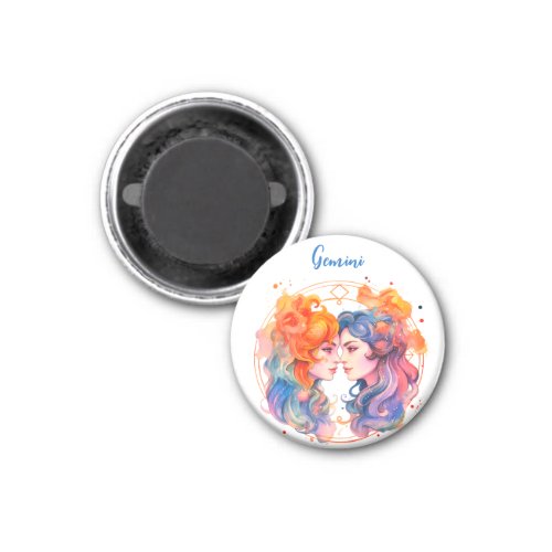 Astrology  zodiac sign of Gemini in watercolor  Magnet