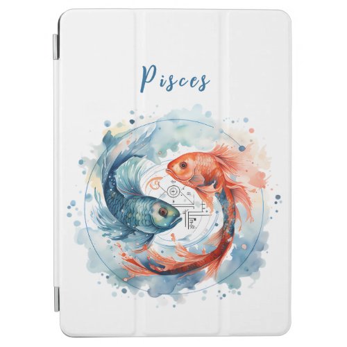 Astrology  zodiac sign of Pisces in watercolor iPad Air Cover