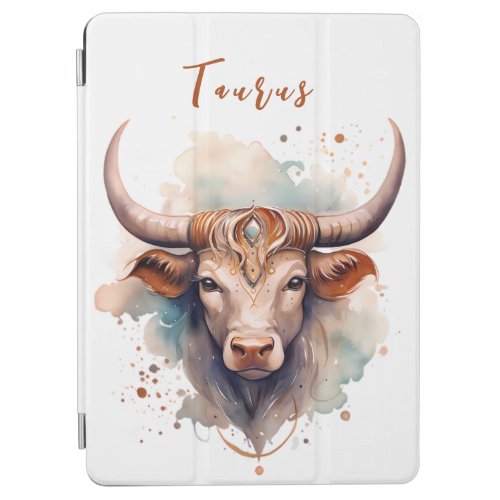 Astrology  zodiac sign of Taurus in watercolor iPad Air Cover
