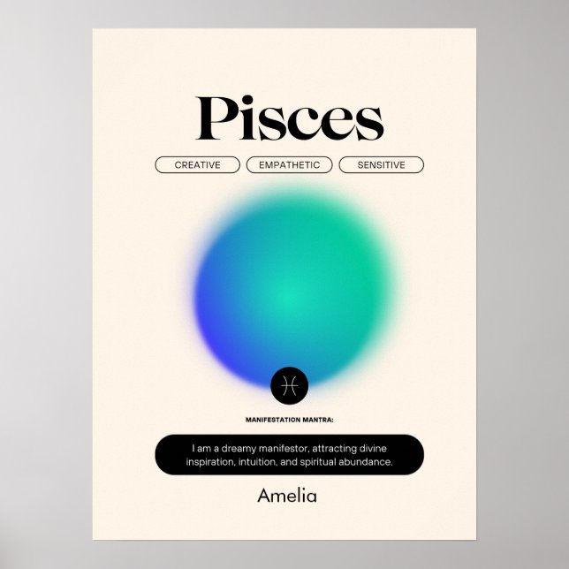 Astrology Zodiac Sign Pisces Poster (Front)