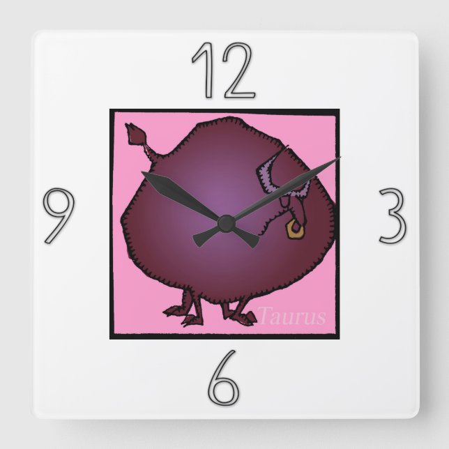 Astrology Zodiac Sign Taurus Wall Clock (Front)