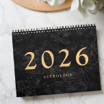 Astrology Zodiac Signs Faux Gold Classic Calendar<br><div class="desc">Design is composed of different zodiac signs per month in dramatic dark sky background with stars. Add a custom quote or delete the current message altogether.</div>
