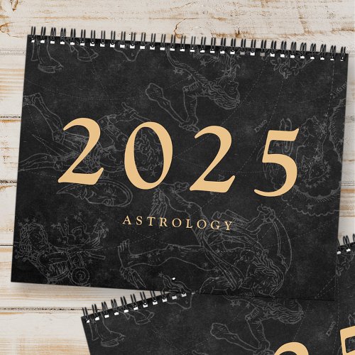 Astrology Zodiac Signs Faux Gold Classic Calendar
