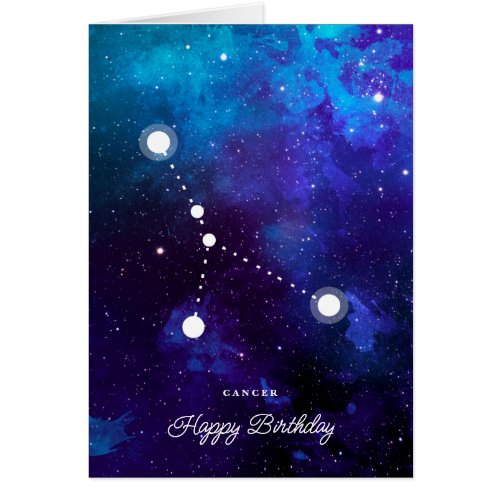 Astrology Zodiac Space Cancer Birthday Card
