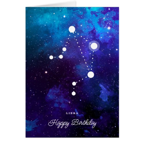 Astrology Zodiac Space Libra Birthday Card
