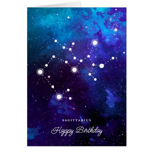 Astrology Zodiac Space Sagittarius Birthday Card