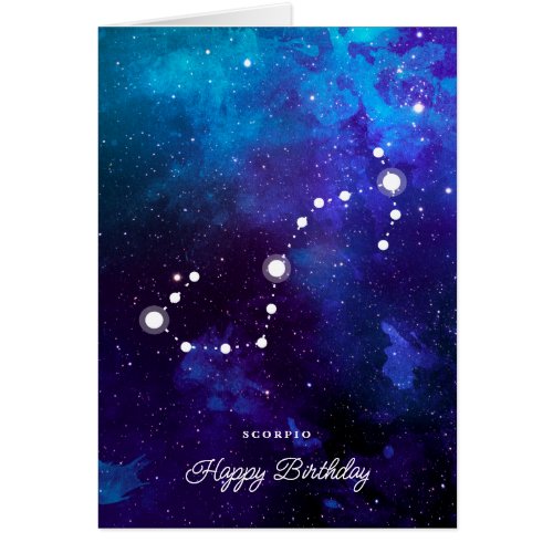 Astrology Zodiac Space Scorpio Birthday Card