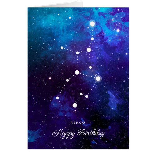 Astrology Zodiac Space Virgo Birthday Card